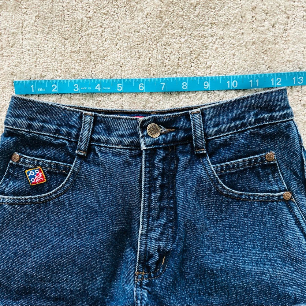sold - VINTAGE 90s High Waisted Raw Hem Denim Mom Shorts - Picture 11 of 14